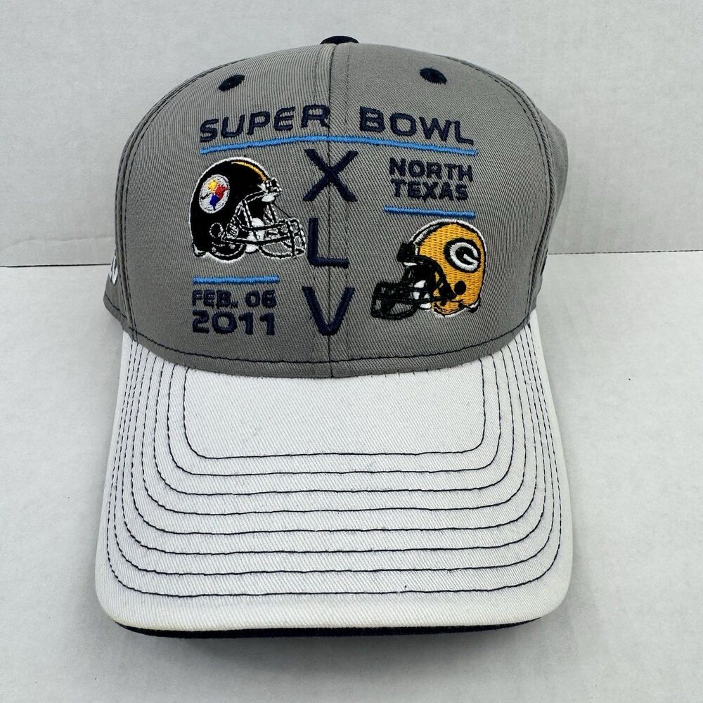 Reebok Super Bowl XLV Hat Green Bay Packers vs Steelers North Texas 2011 NFL Cap